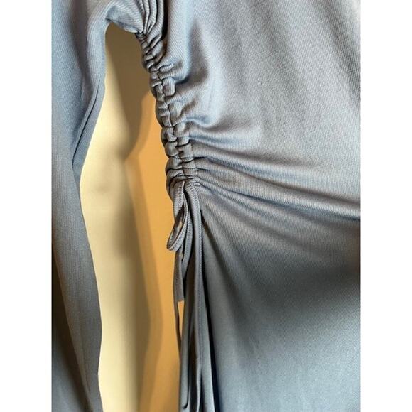 Vero Moda Phine Long Sleeve Rib Jersey Dress Coronet Blue Comfort Casual Travel - Picture 4 of 10